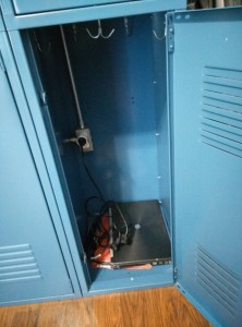 Locker with power socket